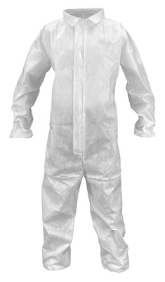 SAS Safety SAS-6964 Breathable material helps reduce heat stress   Excellent protection against dry particulates and solvent based paints    Hooded and booted with serged seam style  Elastic wrists and concealed zipper   Meets ANSI F903-10 Chemical