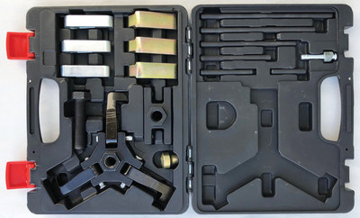 Schley Products SLY-18000 Combines 4 harmonic pulley puller kits into one master kit  Award winning design incorporates multiple patents and cutting edge technology  Save time by eliminating the need to remove radiator and increases profit earning