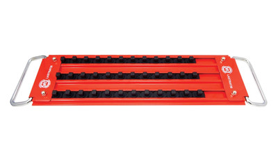Mechanics Time Savers MTS-LASTRAY38 Non-Magnetic   Holds 51 Sockets Locks sockets in place   Metal Tray w/Handles   1-year warranty