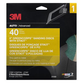3M Company MMM-31550 GREEN CORP STKIT SANDING DISC 8IN 40E 5 PER PACK