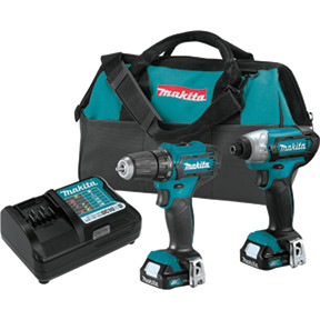 Makita MKT-CT232 1Z4 Hex Driver-Drill (FD06Z)  250 in-lbs.  0-450/ 0-1700 RPM 1Z4 Hex Impact Driver (DT03Z)  970 in-lbs.  0-2600 RPM  0-3500 IPM  (2) 12V max CXT 2.0Ah Batteries  12V max CXT Charger