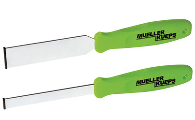 Mueller Kueps MKP-268320 Gasket, corrosion and   carbon scraper  Double edged blade  Extremely durable due to soldered carbide inserts  Works as a push or pull tool  Ergonomic hand grip  Removes burned-in corrosion on brakes,   carbon on exhaust