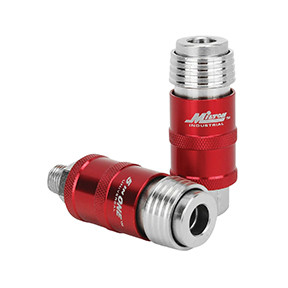 Milton Industries MIL-1750 Compatible with Industrial (M-style), High flow (v-style), automotive (t-style), Aro (A-style), and Lincoln (L-Style).   1/4 in NPT - Female or Male