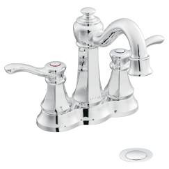 CSI 6301 Moen Vestige Two-Handle Lavatory Faucet with Drain Assembly, Chrome