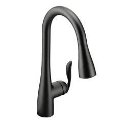 CSI 7594BL Moen Premium Innovation Quality Arbor 1-Handle Pull-Down Sprayer Kitchen Faucet featuring Reflex in Matte Black