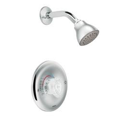 CSI T182EP Moen Chateau Single Handle PosiTemp Pressure Balanced Shower Trim with Eco-Performance Showerhead, Chrome