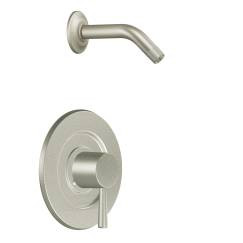 CSI T2702NHBN Moen Level Single Handle PosiTemp Pressure Balanced Shower Trim Without Valve and Shower Head, Brushed Nickel