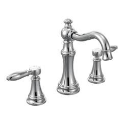 CSI TS42108 Moen NL-9000 Weymouth Polished Two-Handle High Arc Bathroom Faucet with Valve, Polished Nickel