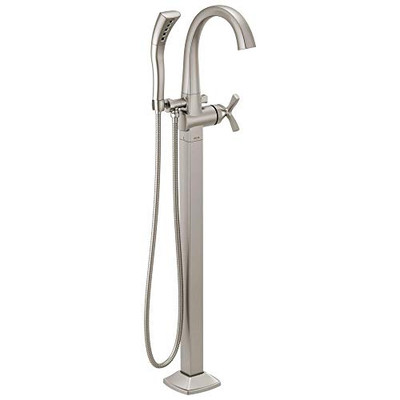 Delta T47776-SSFL Delta Stryke Single Handle Floor Mount Tub Filler Trim - Stainless