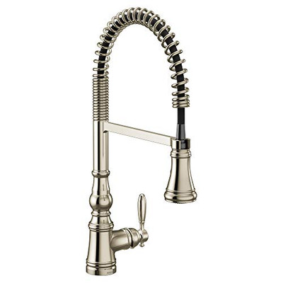 Moen S73104NL Moen Polished nickel one-handle pulldown kitchen faucet