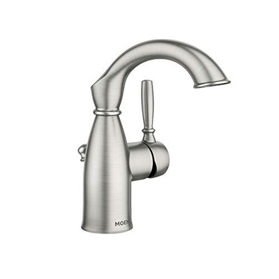 Moen 84144SRN Moen Sarona Spot resist brushed nickel one-handle high arc bathroom faucet