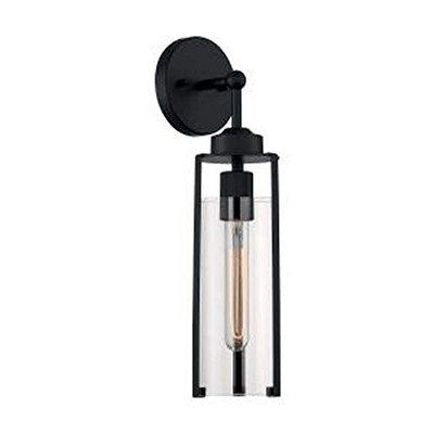 Nuvo Lighting N607161 MARINA 1 LIGHT WALL SCONCE FIXTURE MATTE BLACK FINISH WITH CLEAR GLASS