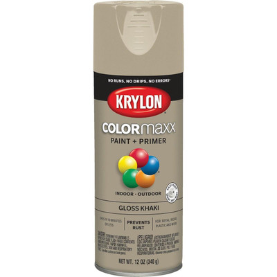 COLORmax Paint Primer Krylon COLORmaxx Paint + Primer, Gloss Khaki