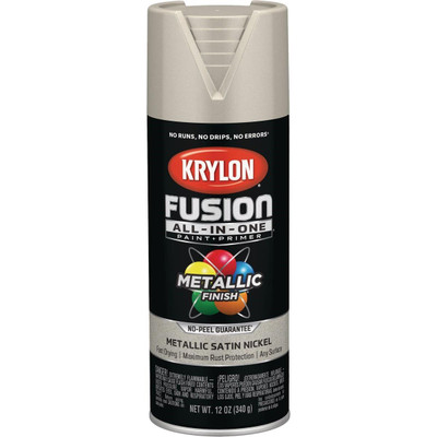 Fusion Paint Primer Krylon Fusion All-In-One Paint + Primer, Metallic Satin Nicke