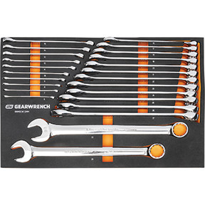 GearWrench 24 Piece 12 Point Long Pattern Combination Metric Wrench Set in Foam Storage Tray