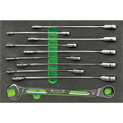 VIM 10 PC. SLIM ANGLED RATCHETING WRENCH SET