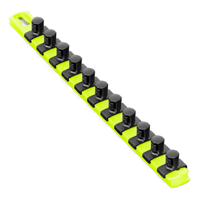 Ernst Mfg. 13&rdquo; Socket Organizer with 11 Twist Lock Clips - HI-VIZ - 1/2&rdquo;
