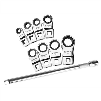 Crowsfoot Set 9 pc 3/8 in. Dr SAE Ratcheting