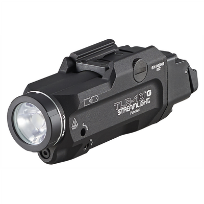 Streamlight TLR-10 G FLEX &hyphen; Includes High Switch mounted on light plus Low Switch in package CR123A lithium batteries and key kit &hyphen; Black &hyphen; Box