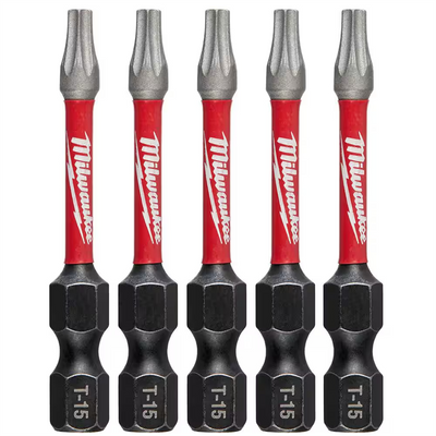 Milwaukee Tool T15 TORX SHOCKWAVE Impact 2" Power Bits (5 pk)