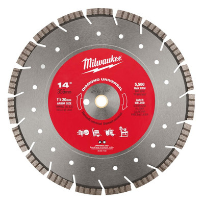 Milwaukee Tool 14" Diamond Universal segmented-turbo