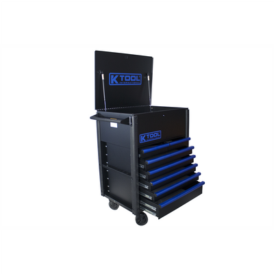 K Tool International Service Cart Premium 7 Drawer 750 lb. (Matte Black/Blue)