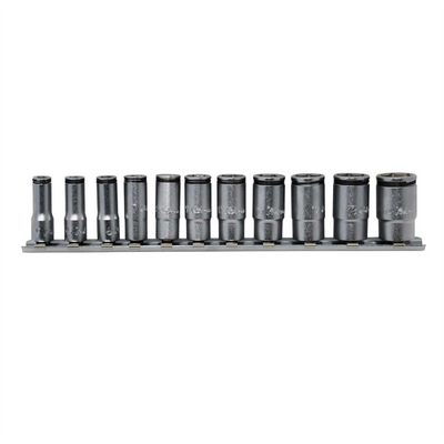 Ko-ken USA Special 1/4 Sq. Dr. Semi-Deep NUT GRIP&Acirc;&reg; Socket Set  5-14mm - 11 pieces