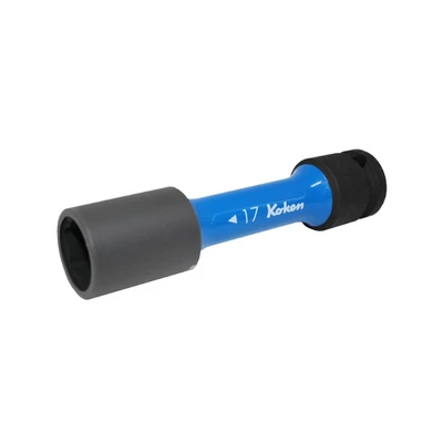 Ko-ken USA 1/2 Sq. Dr. Wheel Nut Socket  17mm Extra Thin walled Length 110mm Color coded Protector