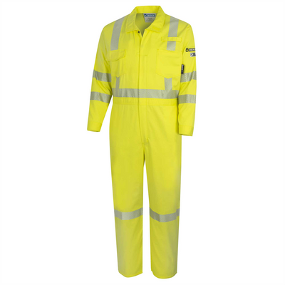 OBERON Coveralls - Hi-Vis FR/Arc-Rated 7.5 oz 88/12 - Hi-Vis Yellow - Size: 2XL