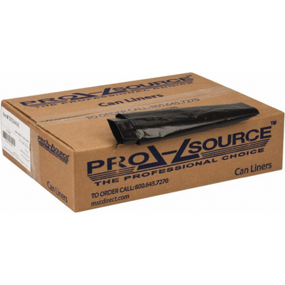 Msc Industrial Supply PRO-SOURCE 250 Qty 1 Pack 33 Gal 0.8 mil Household/Office Trash Bag, 33" Wide x 39" High, Black