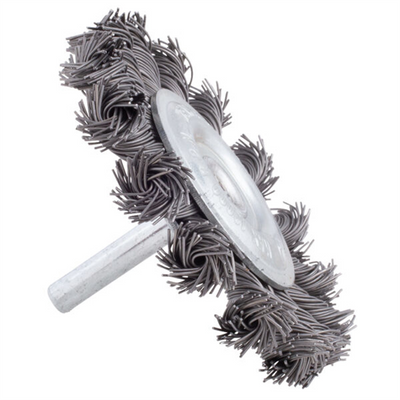 Shark Welding 3-inch Mini Knotted Wire Wheel on 1/4-inch Mandrel