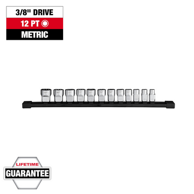 Milwaukee Tool 12pc 3/8 inch Drive 12-Point Metric Socket Set