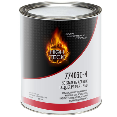 High Teck Products 77403C-4 50-State High Solids Acrylic Lacquer Primer-Red-QT