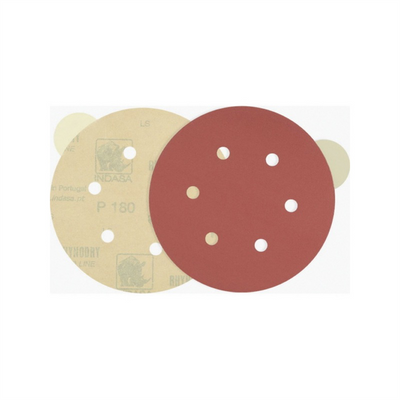 Indasa USA,Inc. Medallion 600-600 Rhynostick Red Line XL Abrasive Solid Disc, 6 in Dia, 600 Grit