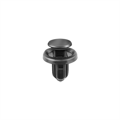AUVECO 20986 Push-Type with Drive Pin Front Bumper Retainer, 20 mm Dia Head x 13 mm L Stem, Nylon, Black