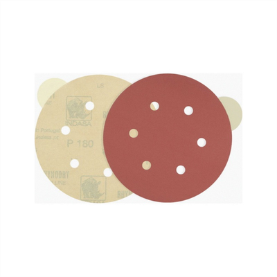 Indasa USA,Inc. Medallion 600-80 Rhynostick Red Line XL Abrasive Solid Disc, 6 in Dia, 80 Grit