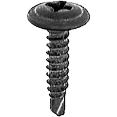 AUVECO 17650 Phillips Round Washer Head Teks Point Tapping Screw, #8 Screw x 3/4 in L, Phosphate