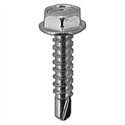 AUVECO 9612 Hex Washer Head Teks #2 Drill Point Tapping Screw, #8 x 3/4 in L, Zinc