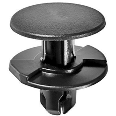 AUVECO 21651 Push-Type with Drive Pin Fender Retainer, 20 mm Dia Head x 10 mm L Stem x 8 mm Hole, Nylon, Black