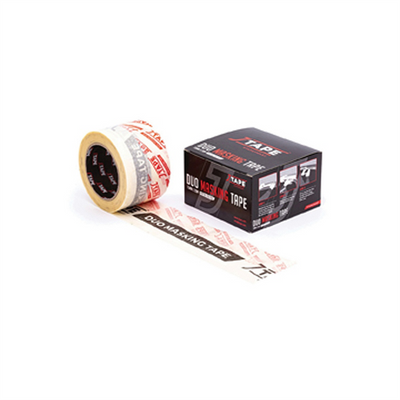 JTAPE Unlimited 1150.7520 DUO Masking Tape, 20 m L x 75 mm W, 285 um THK, Ivory with Black and Red Print