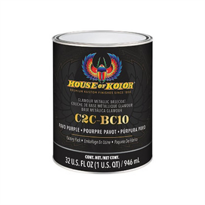 House Of Kolor SHIMRIN C2C-BC10-Q01 C2C Glamour Metallics Series Universal Basecoat, 1 qt Can, Pavo Purple