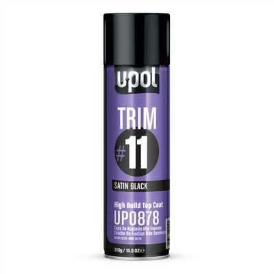 U Pol Products Trim #11 UP0878 High Build Top Coat, 450 mL Aerosol Can, Stain Black, 48.4 sq-ft/Unit Coverage