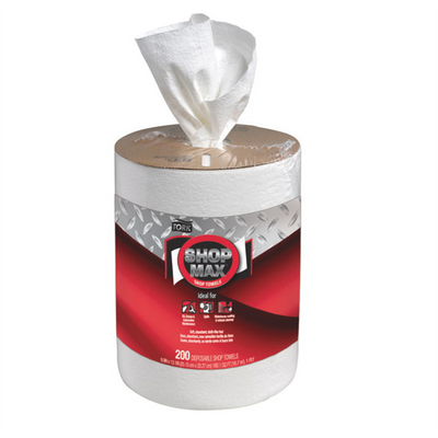 Tork Molnlycke ShopMax 450138 Centerfeed Dry Wipe, 218.33 ft L x 9.9 in W Roll, 200, Paper, White, 1 Plys