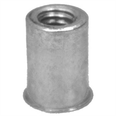 AUVECO 12984 Metric Thinsheet Nutsert, M6 x 1 mm Screw x 15.49 mm OAL, Steel, Zinc