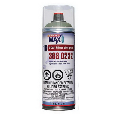SprayMax 3680232 1K E-Coat Primer, 11.2 oz Aerosol Can, Olive Green, 5.4 sq-ft Coverage