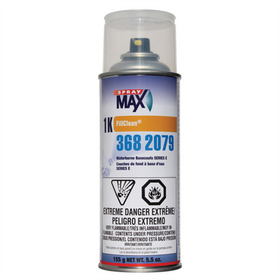 SprayMax FillClean 3682079 Series E Waterborne Basecoat, 5.5 oz Aerosol Can, Clear