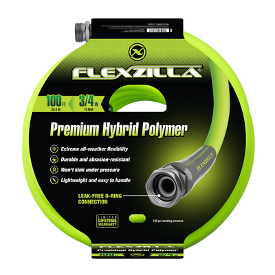 Legacy Manufacturing Flexzilla Garden Hose, 3/4 Inch x 100 Feet  3/4 Inch - 11 1/2 GHT Fittings