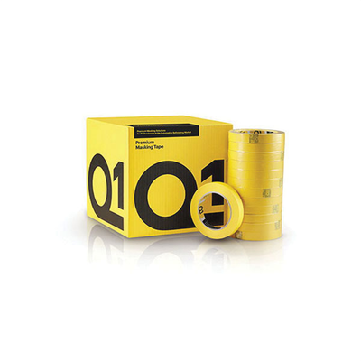 PPM Q1 Products MTQ118 Premium Masking Tape, 55 m x 18 mm, 125 um THK, 48/case, Sun Yellow