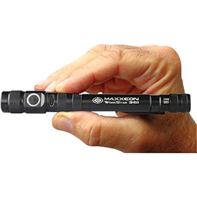 MAXXEON  INC. MXN00361 Black Rechargeable LED Zoom Inspection Penlightt
