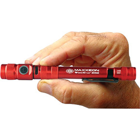 MAXXEON  INC. MXN00362 Red Rechargeable LED Zoom Inspection Penlightt